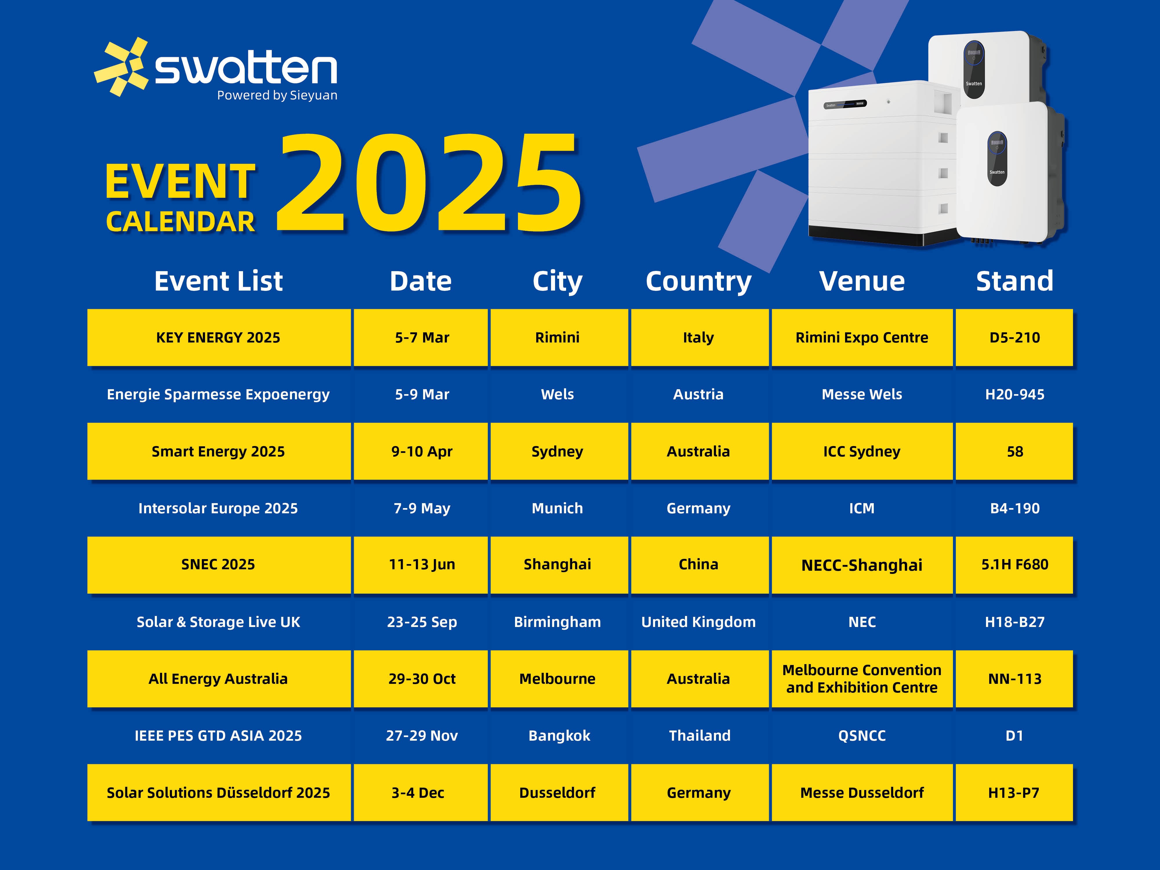 Kalendarz wystaw Swatten 2025